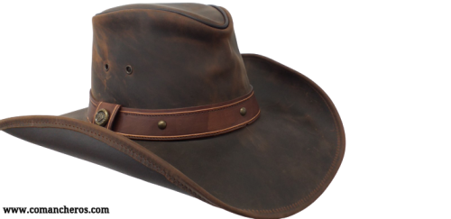 Cappello Cuoio Cowboy Tesa Larga