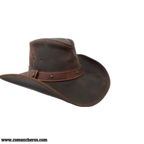 Cappello Cuoio Cowboy Tesa Larga